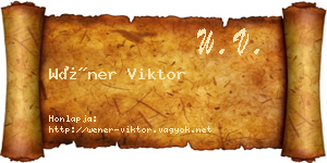 Wéner Viktor névjegykártya